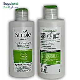 ابرسان سیمپل اصلی و تقلبی (کرم آبرسان و مرطوب کننده سیمپل Simple مدل لایت مناسب پوست چرب و حساس)