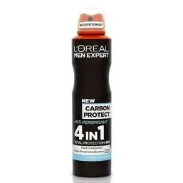 اسپری بدن مردانه لورال carbon protect 4 in 1حجم 250 میل loreal