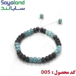 دستبند کریستال آبی طوسی