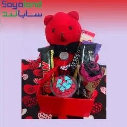 پک هدیه خرس وگل