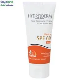 کرم ضد آفتاب SPF60 رنگی مناسب پوست خشک و حساس هیدرودرم 50 میل